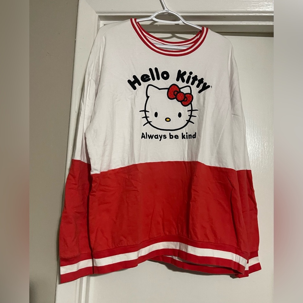 Hello Kitty Always Be Kind Panel Crewneck Box Lunch Sweatshirt Sanrio